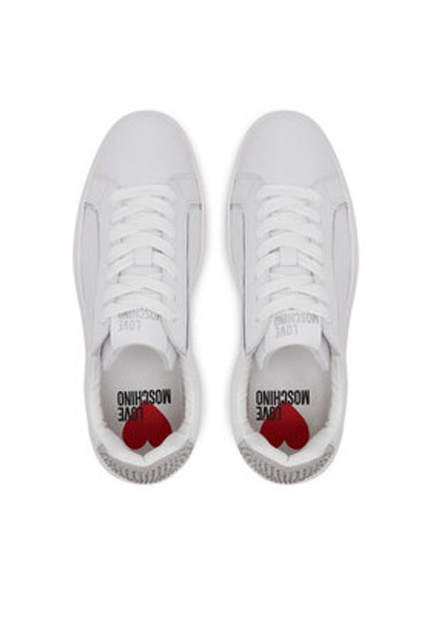 Love Moschino - LOVE MOSCHINO Sneakersy JA15184G1MIAC10A Biały. Kolor: biały. Materiał: skóra
