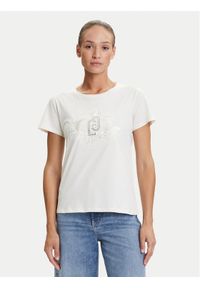Liu Jo Sport T-Shirt TF5162 JS923 Écru Regular Fit. Materiał: bawełna. Styl: sportowy