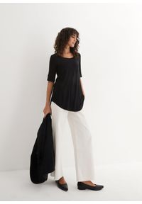 bonprix - Długa bluzka z miękkiej wiskozy. Kolor: czarny. Materiał: wiskoza. Długość: długie #3