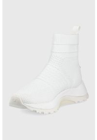Calvin Klein buty kolor biały. Nosek buta: okrągły. Kolor: biały. Materiał: materiał, guma. Szerokość cholewki: normalna. Obcas: na platformie #3