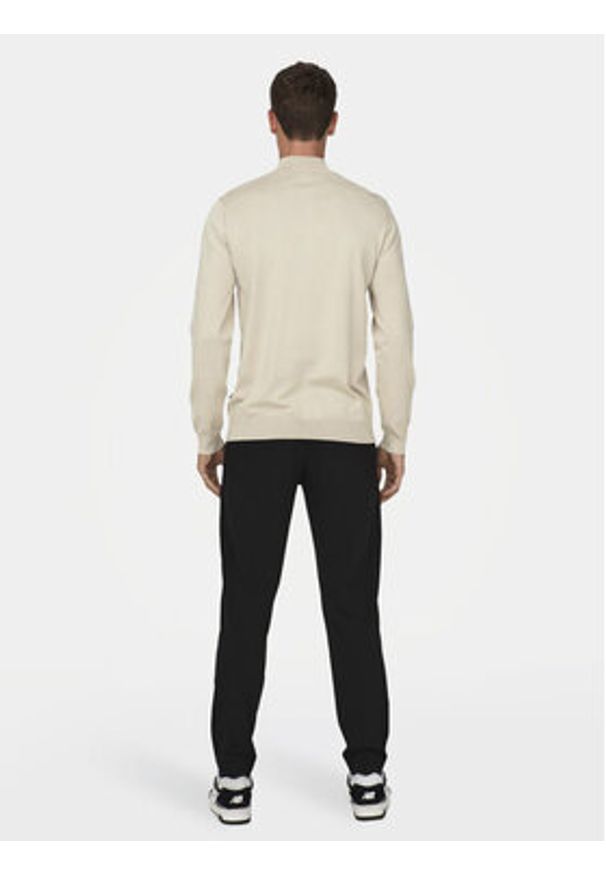 Only & Sons Sweter Wyler 22021264 Beżowy Regular Fit. Kolor: beżowy. Materiał: wiskoza