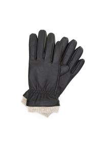 Wittchen - Męskie rękawiczki skórzane ocieplane klasyczne czarne. Kolor: czarny. Materiał: skóra. Sezon: zima. Styl: klasyczny