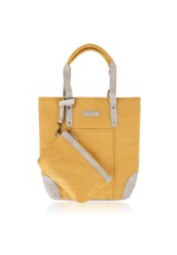 PAOLO PERUZZI - Shopperka żółta Paolo Peruzzi E-23-YL. Kolor: żółty. Sezon: lato. Materiał: skórzane. Styl: klasyczny #1