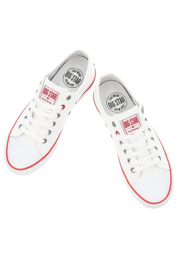 Big-Star - Białe Trampki Big Star Sportowe Obuwie Damskie. Zapięcie: sznurówki. Kolor: biały. Materiał: guma, materiał. Styl: sportowy