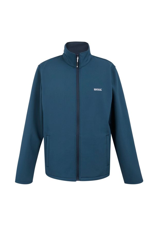 Regatta - Męski Softshell Cera V. Kolor: szary, niebieski, wielokolorowy. Materiał: softshell. Sport: turystyka piesza