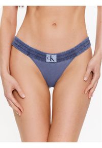 Calvin Klein Swimwear Dół od bikini KW0KW02065 Granatowy. Kolor: niebieski. Materiał: syntetyk #1