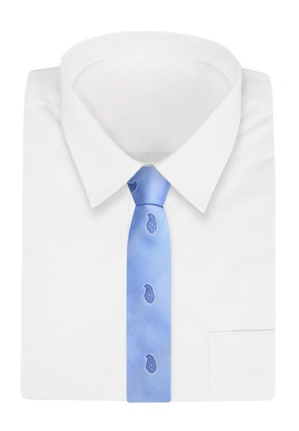 Niebieski krawat Angelo di Monti paisley, elegancki