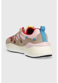 Guess sneakersy KIMBIR2 kolor beżowy FL52KM SUE12. Kolor: beżowy. Materiał: guma. Obcas: na platformie #2