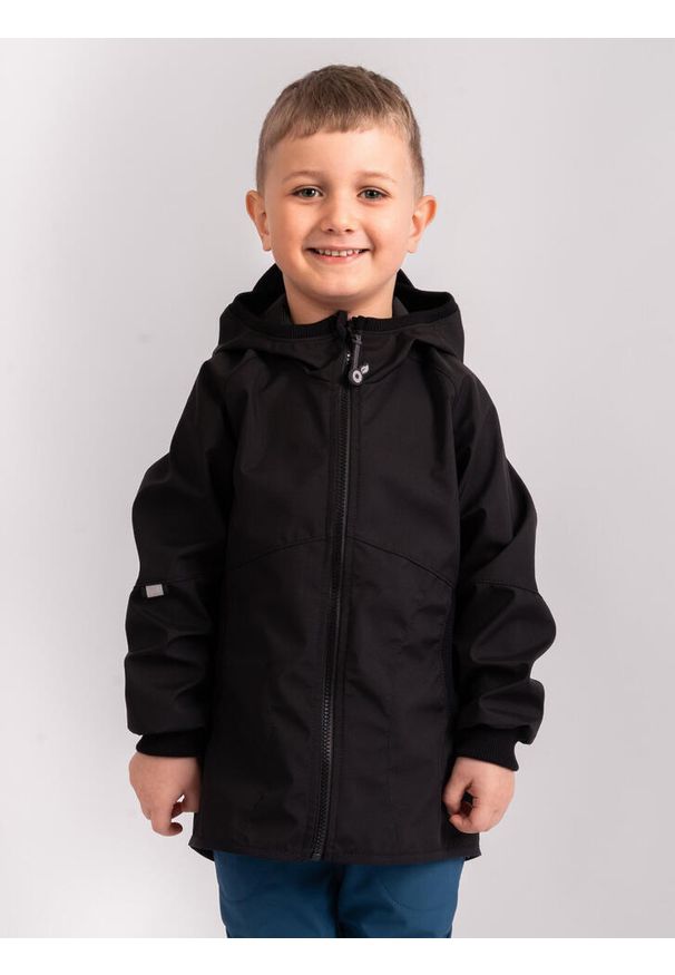 UNUO - Letnia kurtka dziecięca softshellowa Street, czarny. Kolor: czarny. Materiał: softshell. Sezon: lato. Styl: street