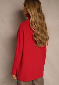 Renee - Czerwony Golf o Fasonie Klasycznego Swetra z Domieszką Kaszmiru Rorilaine. Okazja: na co dzień. Typ kołnierza: golf. Kolor: czerwony. Materiał: kaszmir. Długość rękawa: długi rękaw. Długość: długie. Wzór: aplikacja. Styl: klasyczny #5