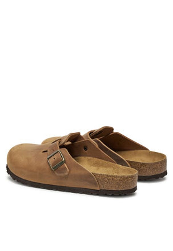 Birkenstock Klapki Boston Leoi 1028179 Brązowy. Kolor: brązowy. Materiał: skóra