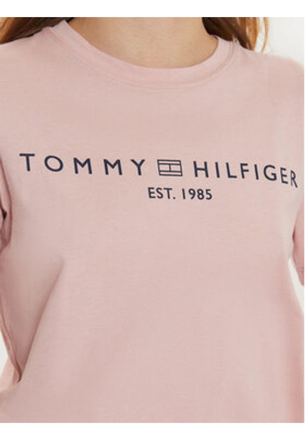 TOMMY HILFIGER - Tommy Hilfiger T-Shirt WW0WW40276 Różowy Regular Fit. Kolor: różowy. Materiał: bawełna