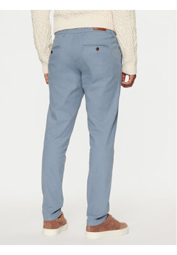Jack & Jones - Jack&Jones Chinosy Marco 12206198 Niebieski Slim Fit. Kolor: niebieski. Materiał: bawełna