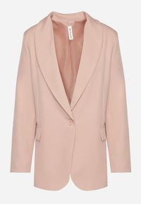 Renee - Ciemnoróżowa Marynarka z Ozdobną Imitacją Kieszeni Nilzedi. Okazja: na co dzień, na spotkanie biznesowe, do pracy. Kolor: różowy. Styl: casual, biznesowy, elegancki, klasyczny #5