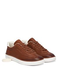 TOMMY HILFIGER - Tommy Hilfiger Sneakersy Th Lo Lux 1A2 Cognac FM0FM05870 Brązowy. Kolor: brązowy. Materiał: skóra #4