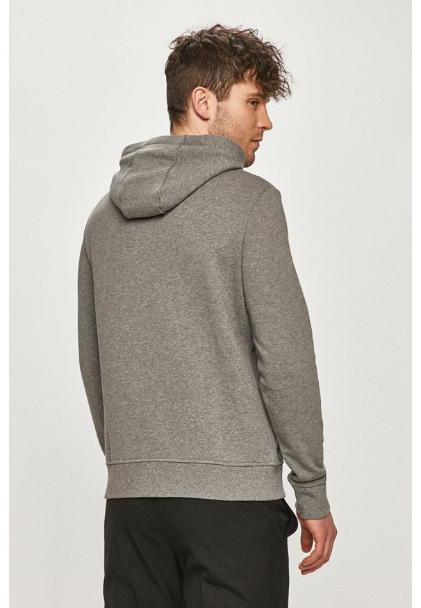 Armani Exchange - Bluza. Okazja: na co dzień. Typ kołnierza: kaptur. Kolor: szary. Materiał: dzianina. Wzór: nadruk. Styl: casual