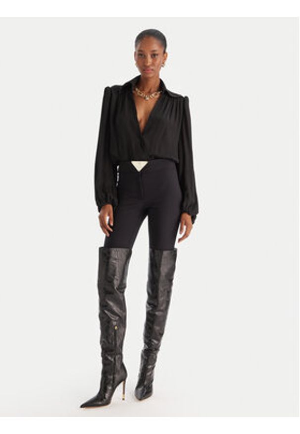 Babylon Spodnie materiałowe E00057 Czarny Slim Fit. Kolor: czarny. Materiał: syntetyk