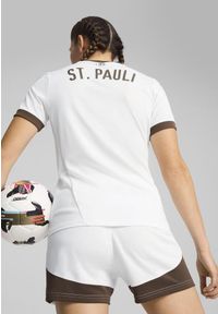 Puma - Damska koszulka wyjazdowa FC St. Pauli 24/25 PUMA White Espresso Brown. Kolor: biały, brązowy, wielokolorowy