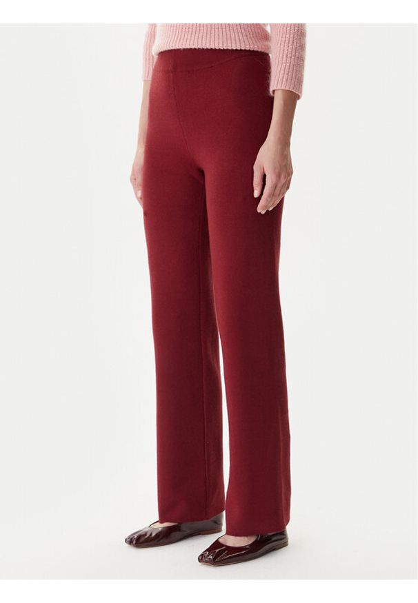 Vero Moda Spodnie dzianinowe Gold Art 10332174 Bordowy Loose Fit. Kolor: czerwony. Materiał: syntetyk