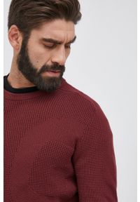 G-Star RAW - G-Star Raw Sweter bawełniany D20768.C868 męski kolor brązowy. Kolor: czerwony. Materiał: bawełna. Długość rękawa: długi rękaw. Długość: długie. Wzór: ze splotem #4