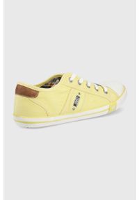 Mustang tenisówki damskie kolor żółty. Nosek buta: okrągły. Zapięcie: sznurówki. Kolor: żółty. Materiał: guma #3