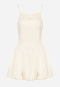 Born2be - Żółta Sukienka Vices na Ramiączkach o Fasonie Bombki Folonna. Okazja: na co dzień. Typ kołnierza: dekolt kwadratowy. Kolor: żółty. Długość rękawa: na ramiączkach. Typ sukienki: bombki. Styl: casual, elegancki #5