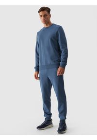 4f - 4F Spodnie dresowe joggery męskie - granatowe XL. Kolor: niebieski. Materiał: dresówka. Wzór: gładki, ze splotem