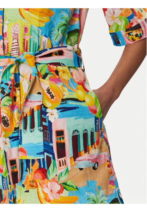 Seafolly Sukienka letnia Cuba 55442-DR Kolorowy Relaxed Fit. Materiał: wiskoza, len. Wzór: kolorowy. Sezon: lato