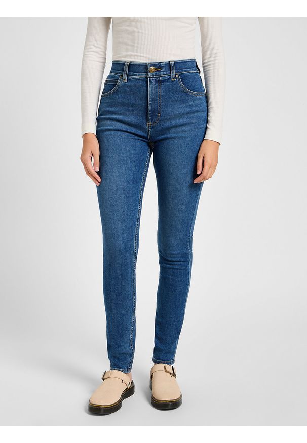Lee - LEE DAMSKIE SPODNIE JEANSOWE LEE ULC SKINNY BLUE FORMAT 112357956