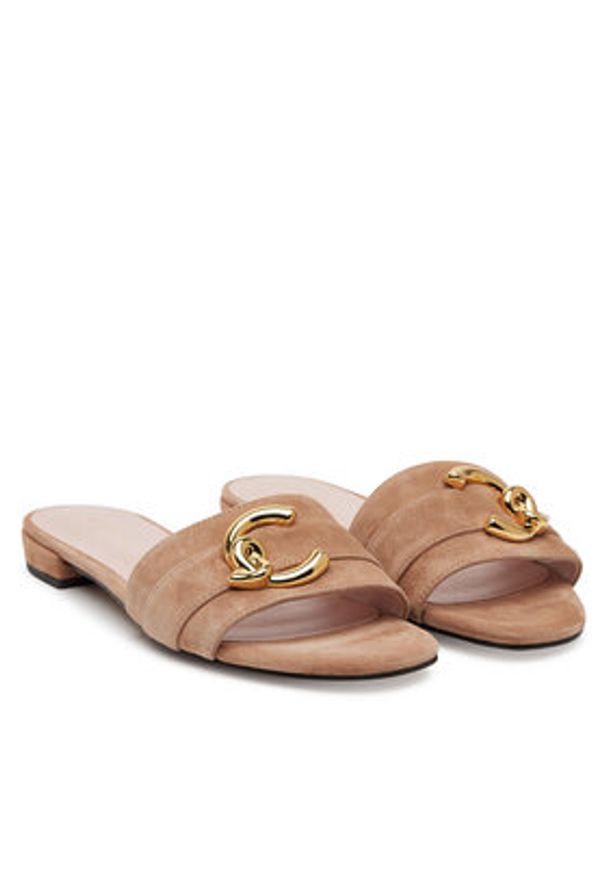 Coccinelle Klapki E4 SB2 17 01 01 Beżowy. Kolor: beżowy. Materiał: zamsz, skóra