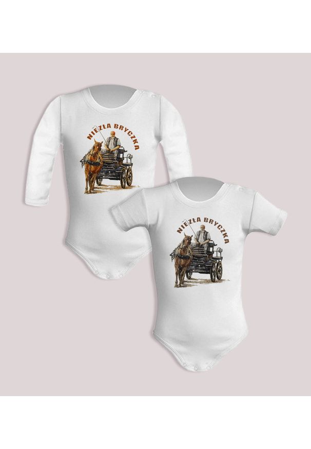 nikiniki - Bryczka — body (Rozmiar: 9M; Długość rękawa: długi; Rodzaj nadruku: Bryczka). Materiał: bawełna. Wzór: nadruk