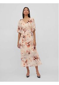 Vila Sukienka codzienna Karin 14083207 Beżowy Regular Fit. Okazja: na co dzień. Kolor: beżowy. Materiał: syntetyk. Typ sukienki: proste. Styl: casual #4