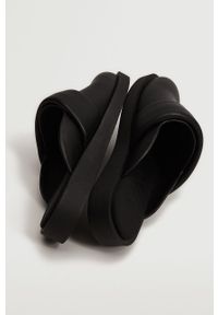 mango - Mango Klapki CAMA damskie kolor czarny. Nosek buta: okrągły. Kolor: czarny #2