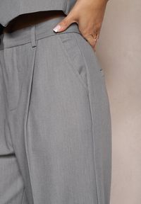 Renee - Szare Szerokie Spodnie High Waist Seraphella. Stan: podwyższony. Kolor: szary