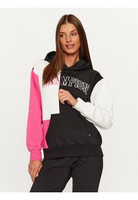 Champion Bluza Hooded Sweatshirt 116742 Czarny Custom Fit. Kolor: czarny. Materiał: bawełna