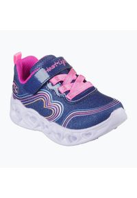 skechers - Buty dziecięce SKECHERS Heart Lights Retro Hearts. Kolor: niebieski