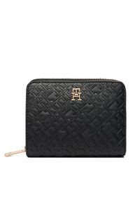 TOMMY HILFIGER - Tommy Hilfiger Portfel Med Za W/Flap Mono AW0AW18035 Czarny. Kolor: czarny. Materiał: skóra