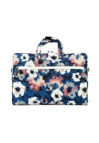 CANVASLIFE - Torba Canvaslife 15''-16'' blue camellia. Materiał: materiał. Wzór: aplikacja, kwiaty #6