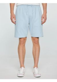 Big-Star - Szorty męskie dresowe jasnoniebieskie Luiss 400. Kolor: niebieski. Materiał: dresówka. Wzór: aplikacja, haft, ze splotem. Sezon: lato. Styl: wakacyjny, elegancki #1