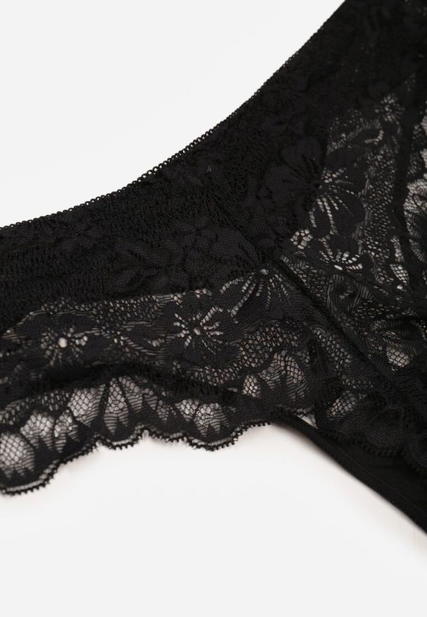 Renee - Panterkowe Majtki Stringi Ozdobione Koronką Phisoris. Materiał: koronka. Wzór: aplikacja, koronka
