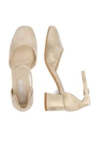 Rieker Czółenka 44762-91 Złoty. Kolor: złoty. Materiał: materiał #2