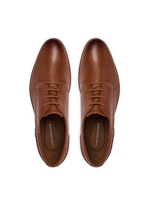 TOMMY HILFIGER - Tommy Hilfiger Półbuty Hilfiger Leather Dress Shoe FM0FM05777 Brązowy. Kolor: brązowy. Materiał: skóra