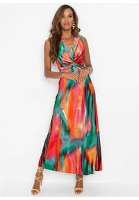 bonprix - Długa sukienka. Kolor: zielony. Wzór: nadruk, kolorowy. Sezon: lato. Długość: maxi #2