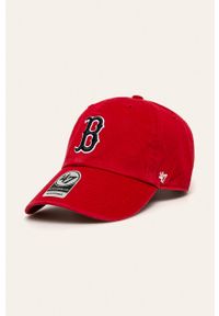 47 Brand - 47brand - Czapka Boston Red Sox. Kolor: czerwony. Materiał: bawełna, materiał. Wzór: gładki #1