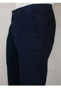 Rigon - Męskie Spodnie Bawełniane, Chinosy, Zwężane, Granatowe. Kolor: niebieski. Materiał: lycra, bawełna #3