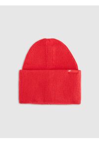 4f - 4F Czapka beanie uniseks - czerwona Uniwersalny. Kolor: czerwony. Materiał: wiskoza, materiał, dzianina. Sezon: zima. Styl: klasyczny, sportowy, casual