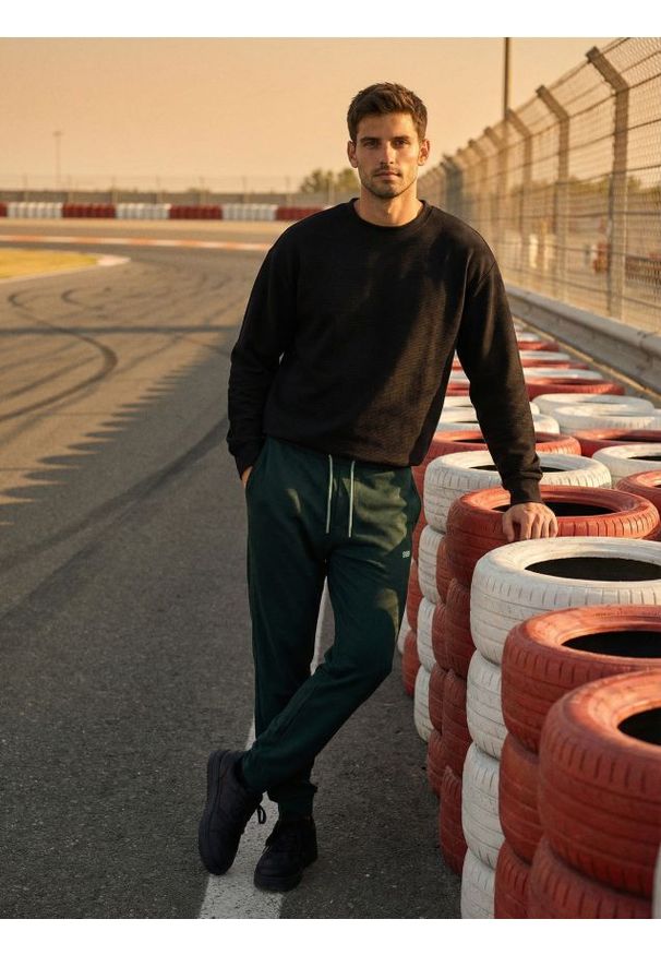 Sinsay - Spodnie dresowe jogger - zielony. Kolor: zielony. Materiał: dresówka