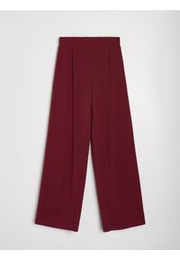 Sinsay - Spodnie wide leg - czerwony. Kolor: czerwony