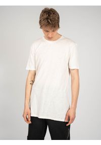 La Haine Inside Us T-shirt "Krept" | P2208 3J | KREPT | Mężczyzna | Kremowy. Kolor: kremowy. Materiał: bawełna, len. Długość: długie. Wzór: aplikacja #3