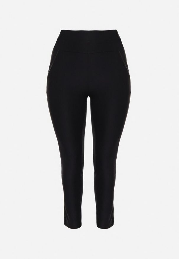 Born2be - Granatowe Spodnie o Dopasowanym Kroju z Gumką w Talii Stellivae. Okazja: na spotkanie biznesowe, na co dzień. Kolekcja: plus size. Kolor: niebieski. Styl: biznesowy, casual